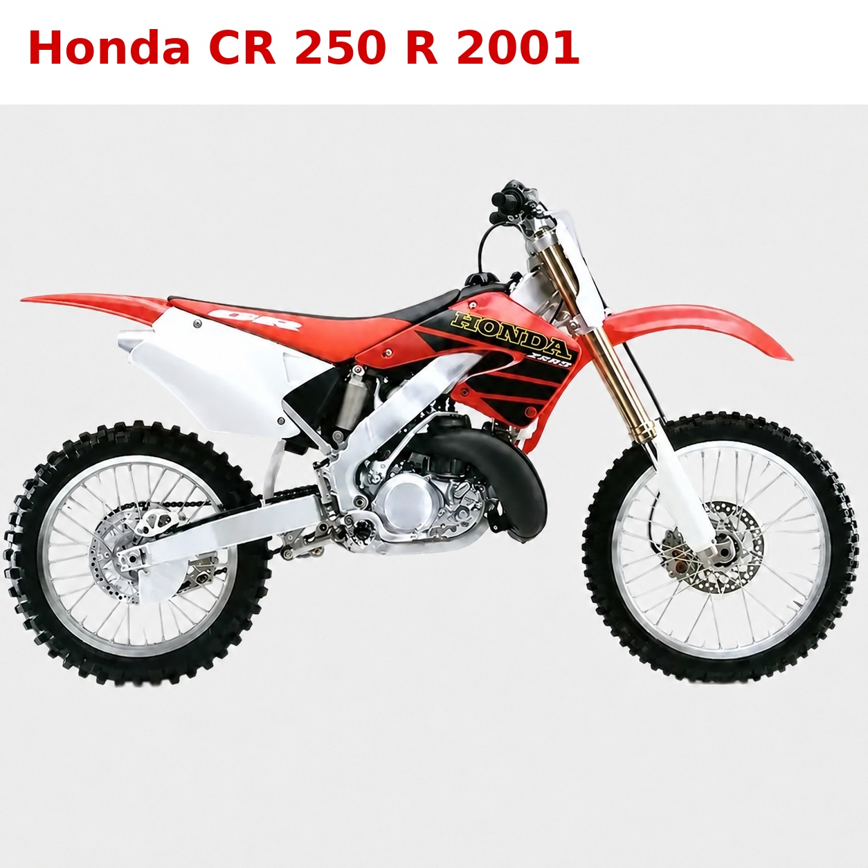 Honda CR 250 R 2001 vista lateral y recambios compatibles