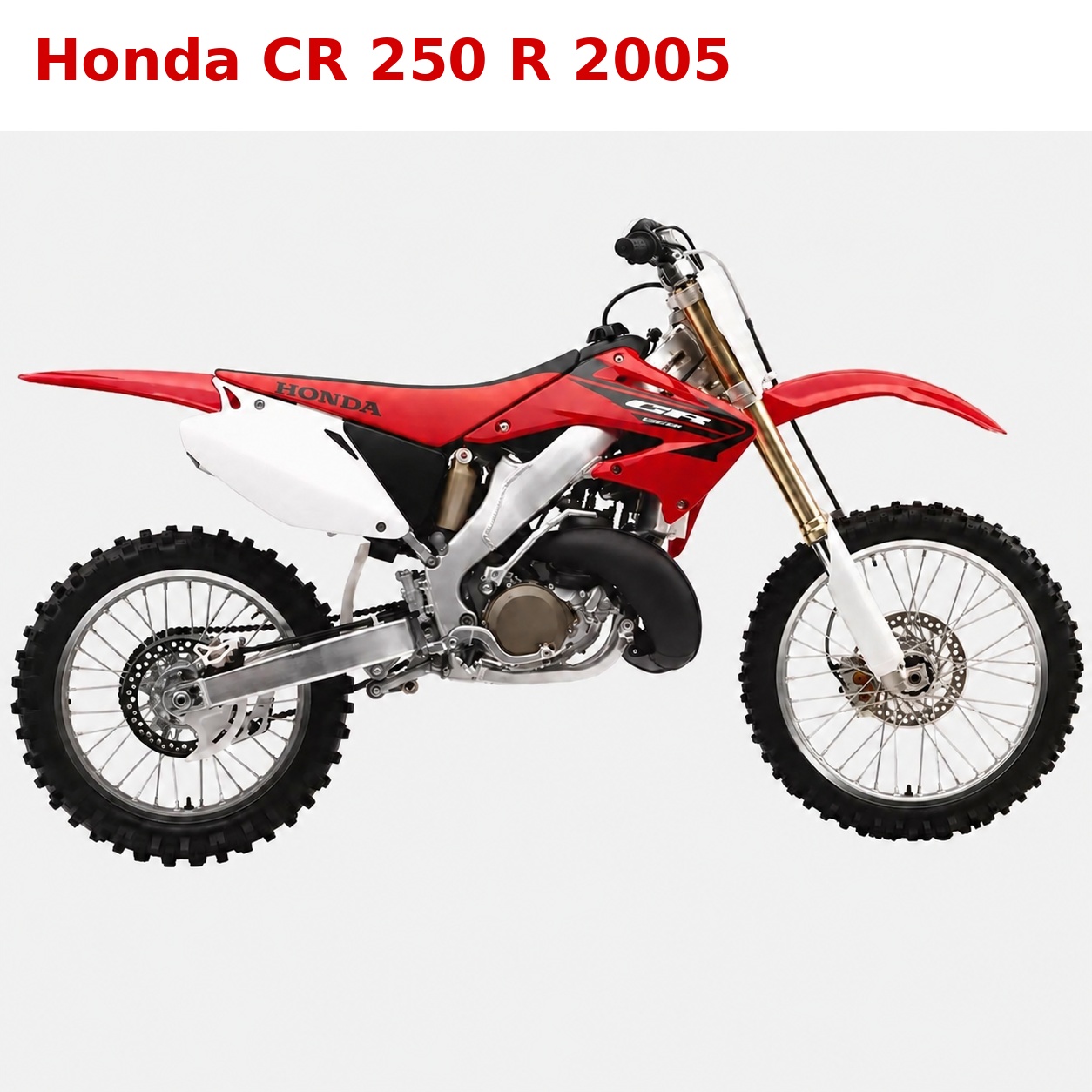 Honda CR 250 R 2005 vista lateral y recambios compatibles