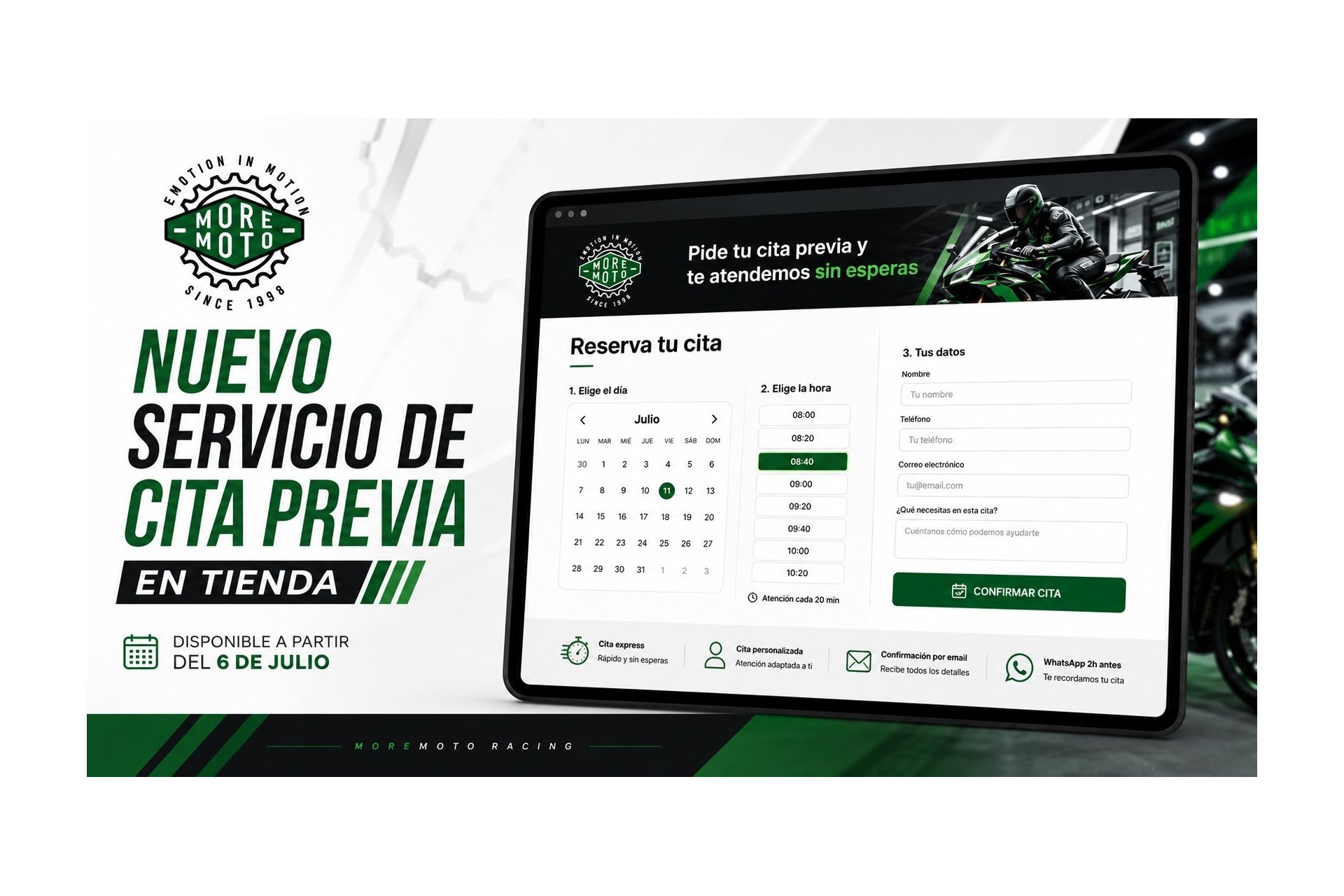 Atención al cliente en tienda con cita previa