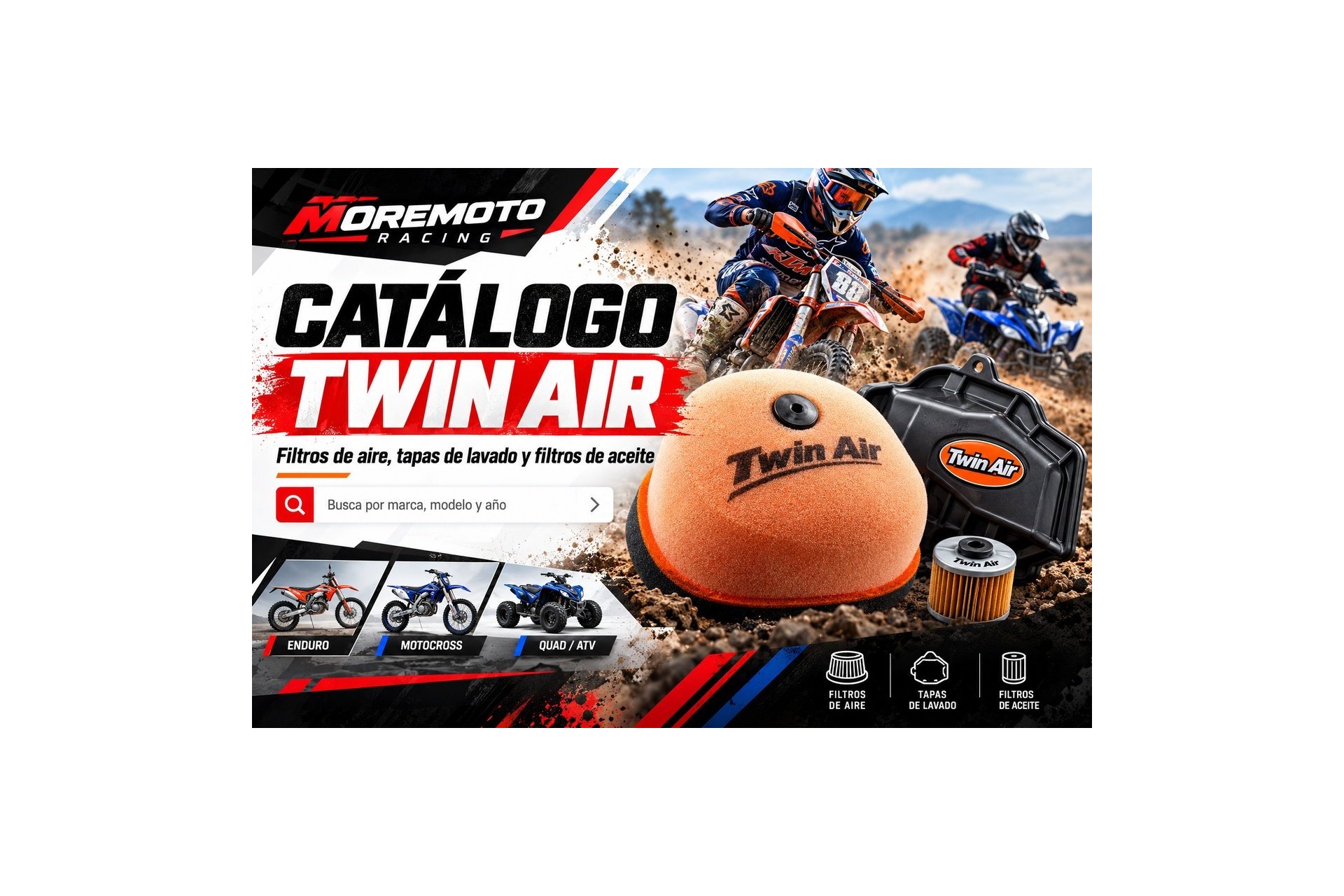 Catálogo Twin Air por moto, modelo y año | Filtros de aire, aceite y tapas