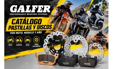 Catálogo GALFER: pastillas y discos de freno por moto, modelo y año