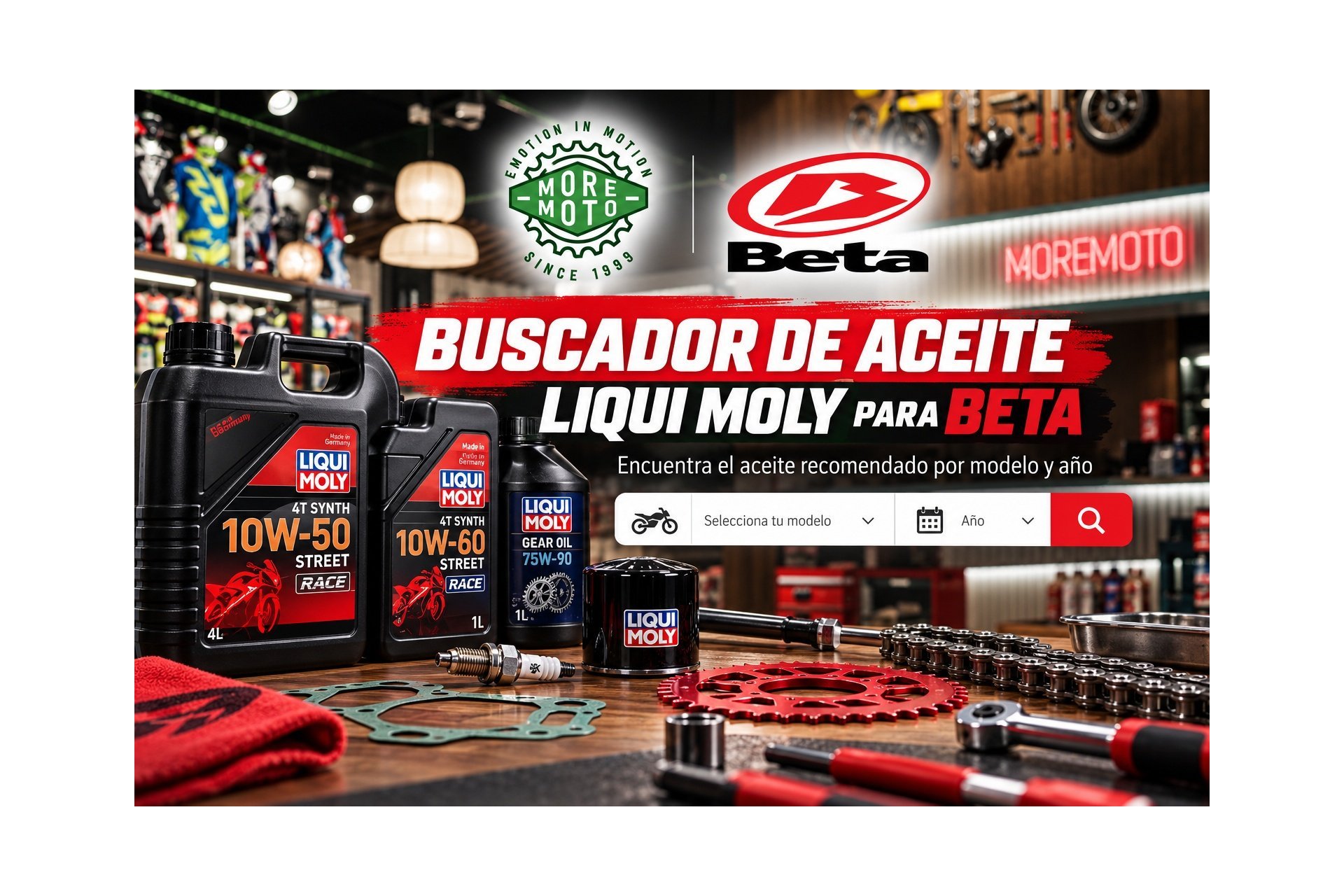 ¿Qué aceite lleva mi Beta? Buscador LIQUI MOLY por modelo y año